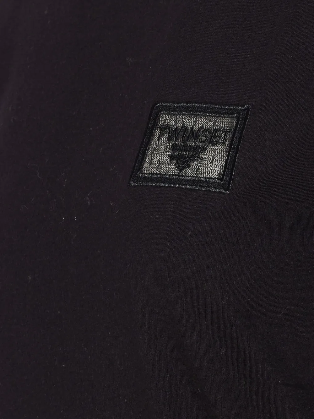 TWINSET embroidered-logo crew-neck T-shirt Zwart