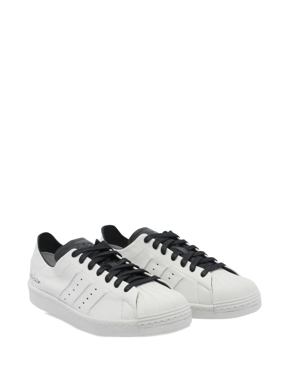 Y-3 Superstar Perforated-detail Logo Sneakers In White