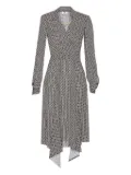 Elisabetta Franchi geometric-print V-neck midi dress - Black