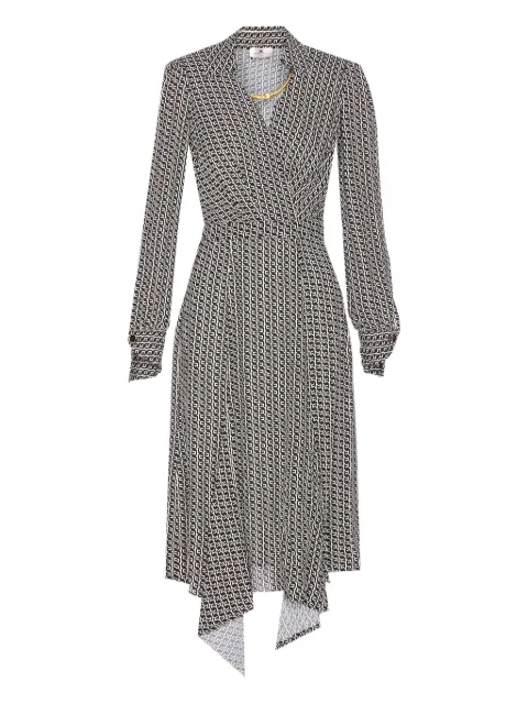 Elisabetta Franchi geometric-print V-neck midi dress