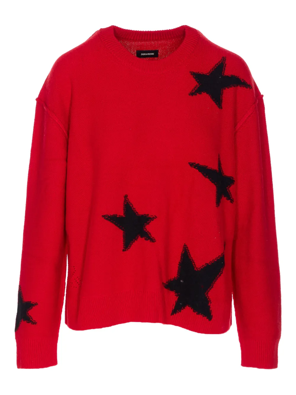 Zadig&Voltaire Markuz star-embroidered cashmere sweater Rood
