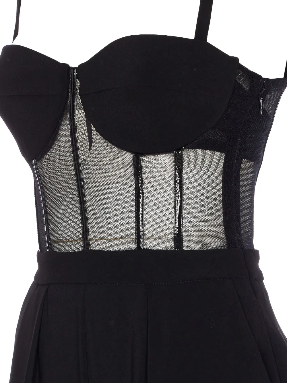 Elisabetta Franchi Mesh jumpsuit met bustier Zwart