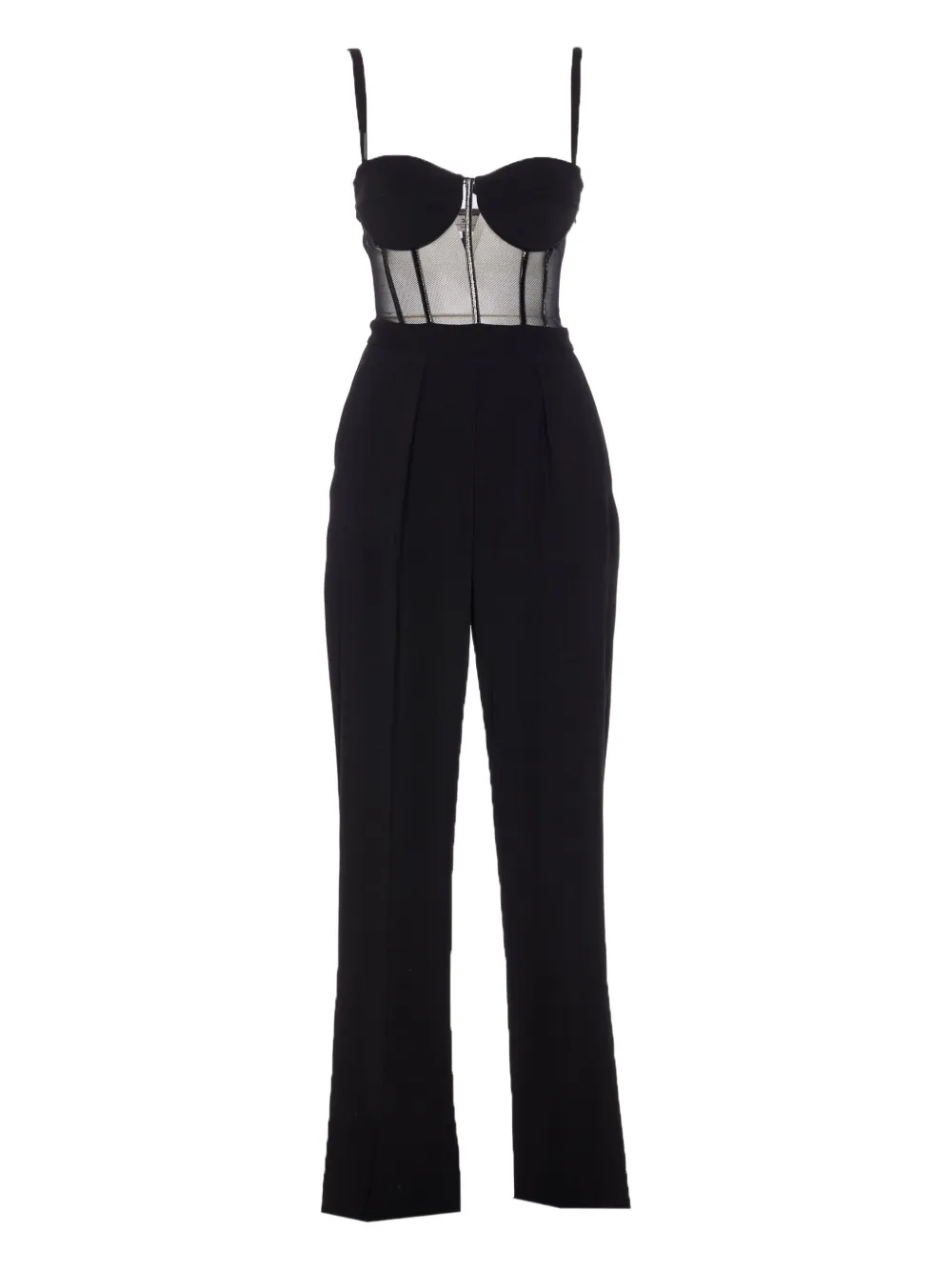 Elisabetta Franchi bustier mesh jumpsuit | Black | Image 1