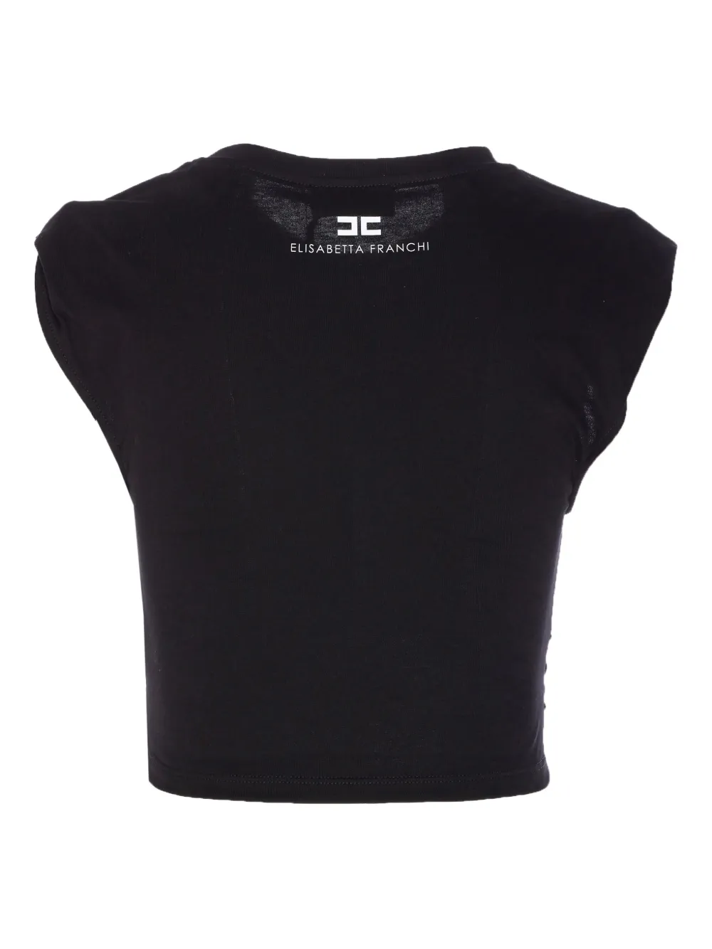 Elisabetta Franchi Top met logoplakkaat Zwart