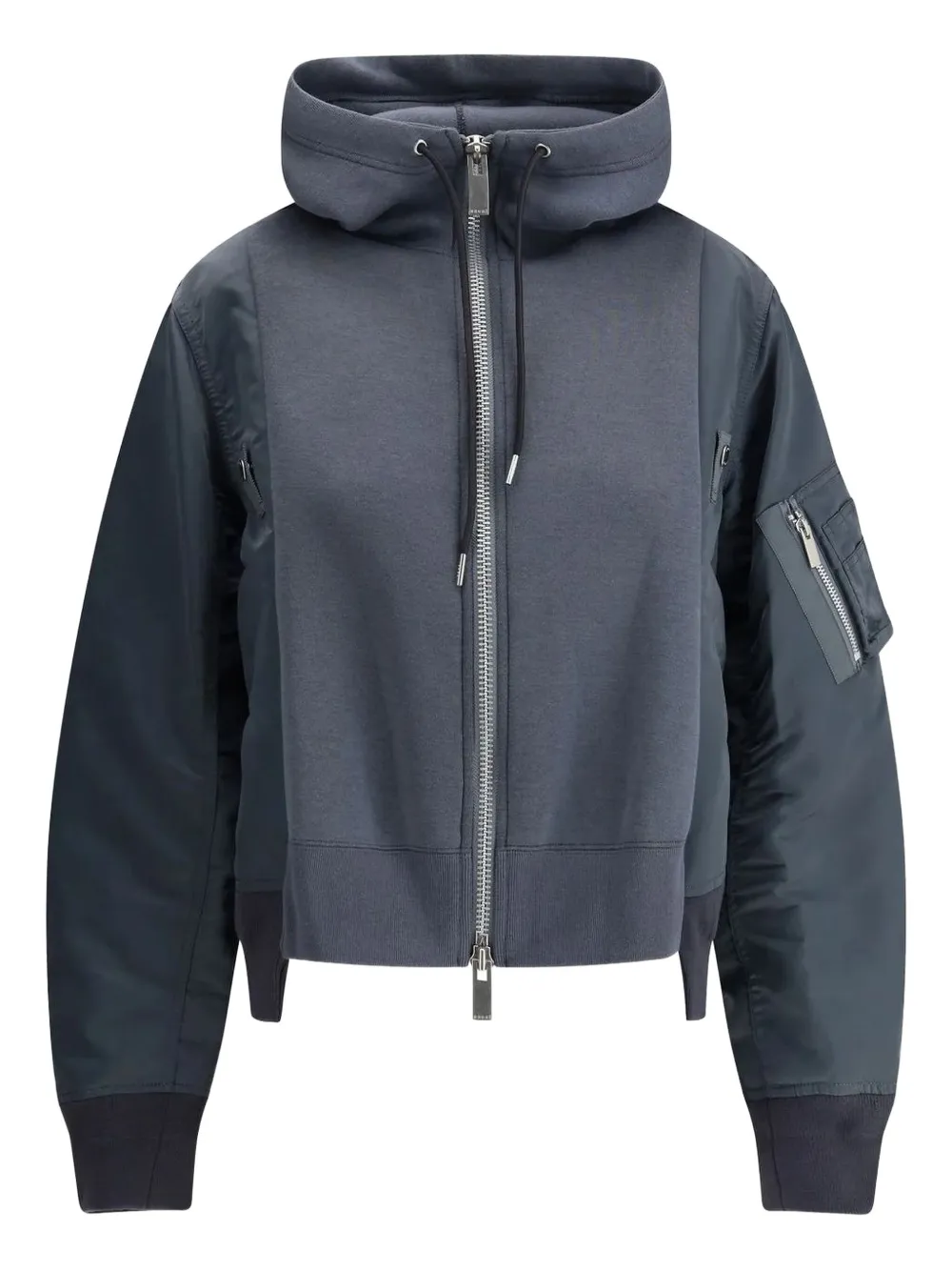 Sacai zip-front hoodie Blauw