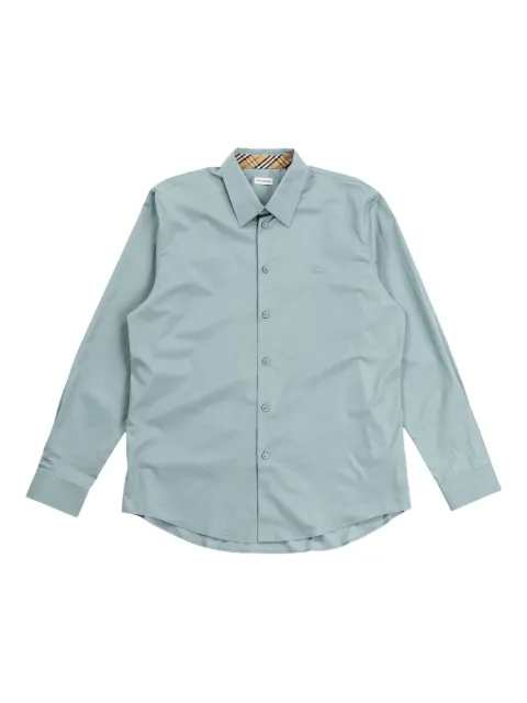 Burberry logo-embroidered cotton poplin shirt