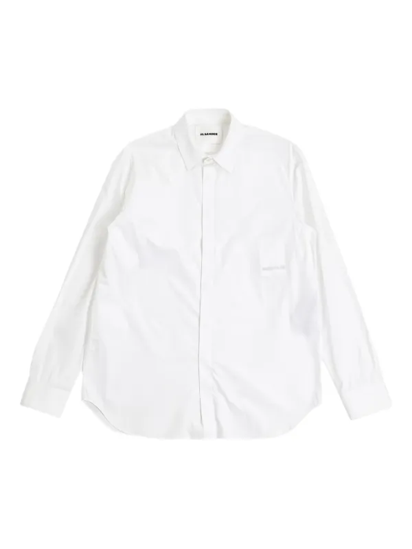 Jil Sander Camicia Con Abbottonatura Nascosta Bianco FARFETCH IT