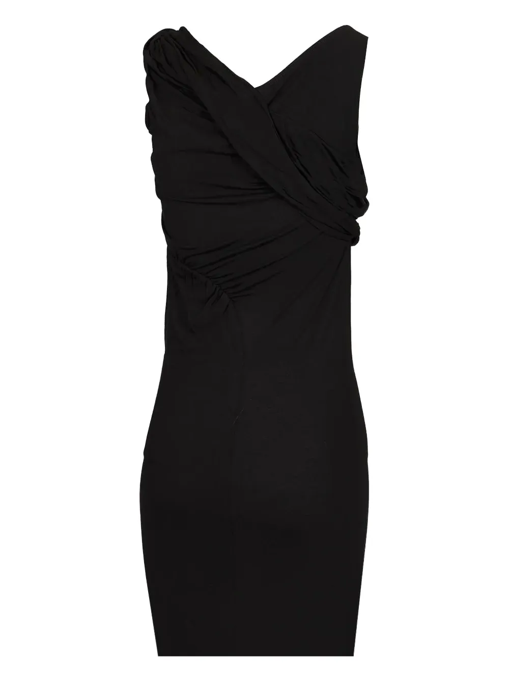 Rick Owens Draped Midi Dress In Black