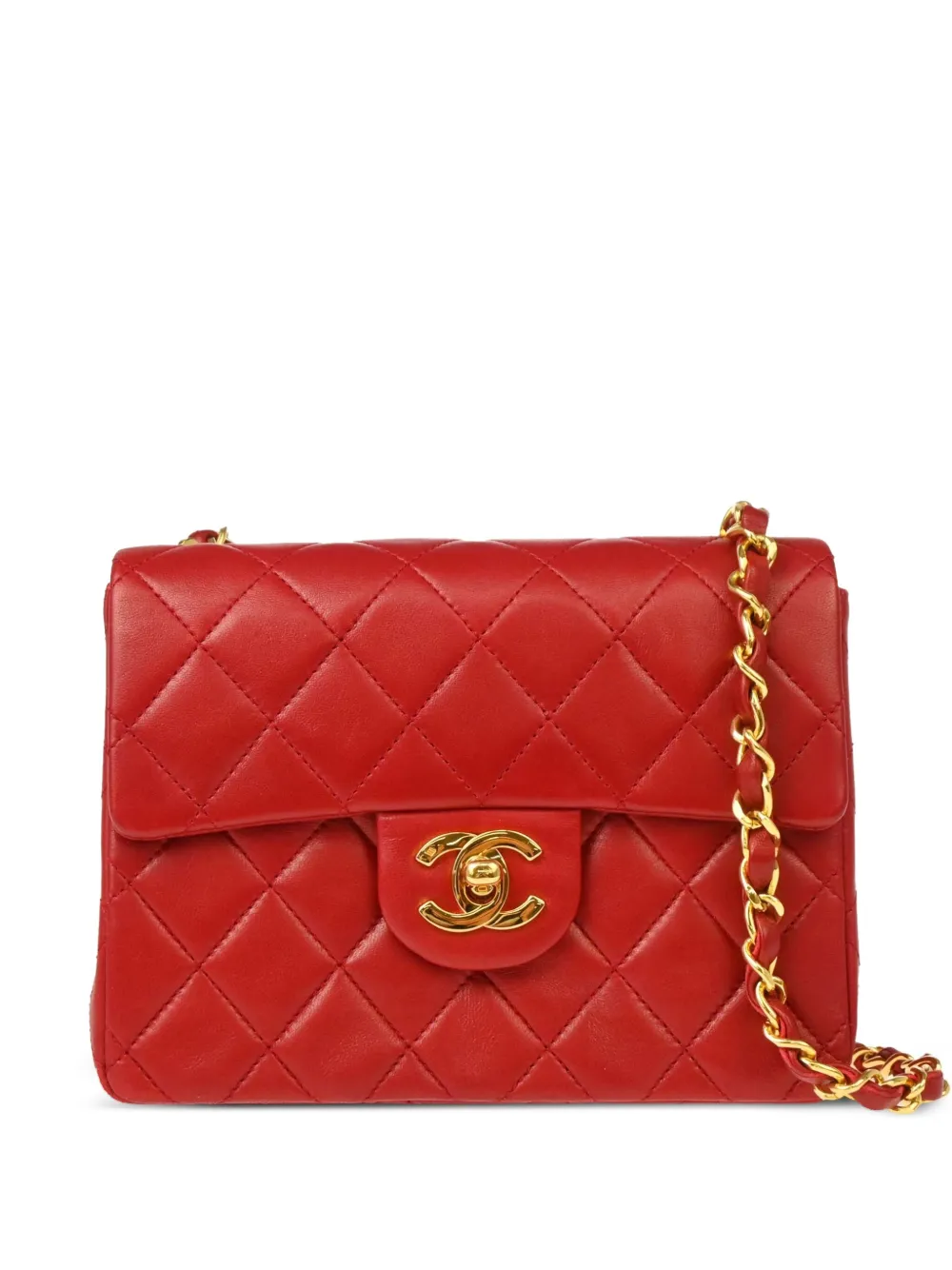 CHANEL Pre-Owned 1990 mini Classic Square Flap shoulder bag | Red | Image 1