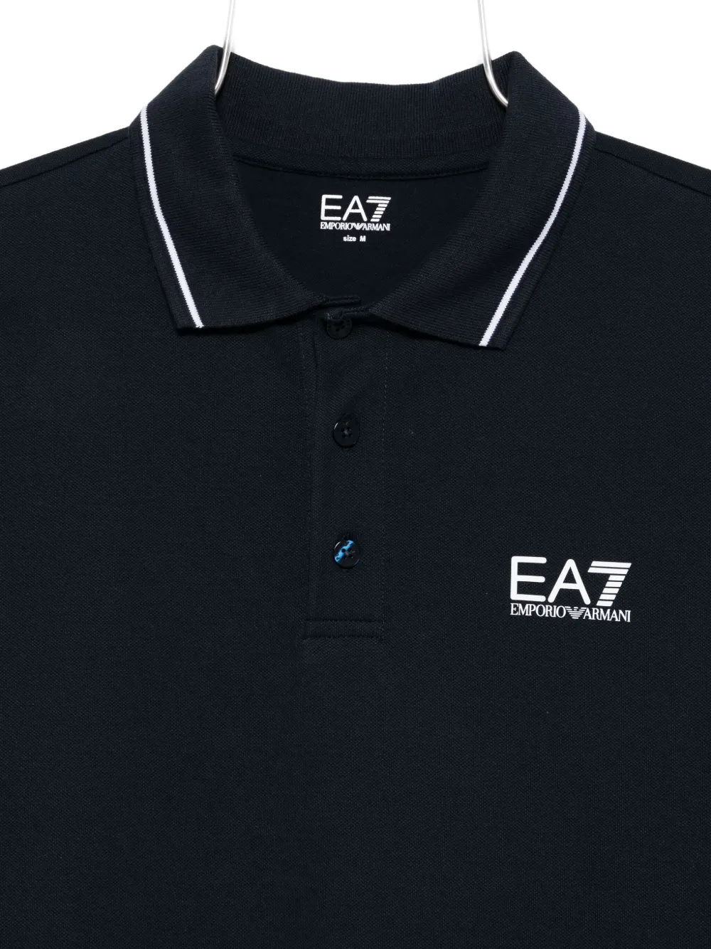 Ea7 Emporio Armani logo-print polo shirt Blauw