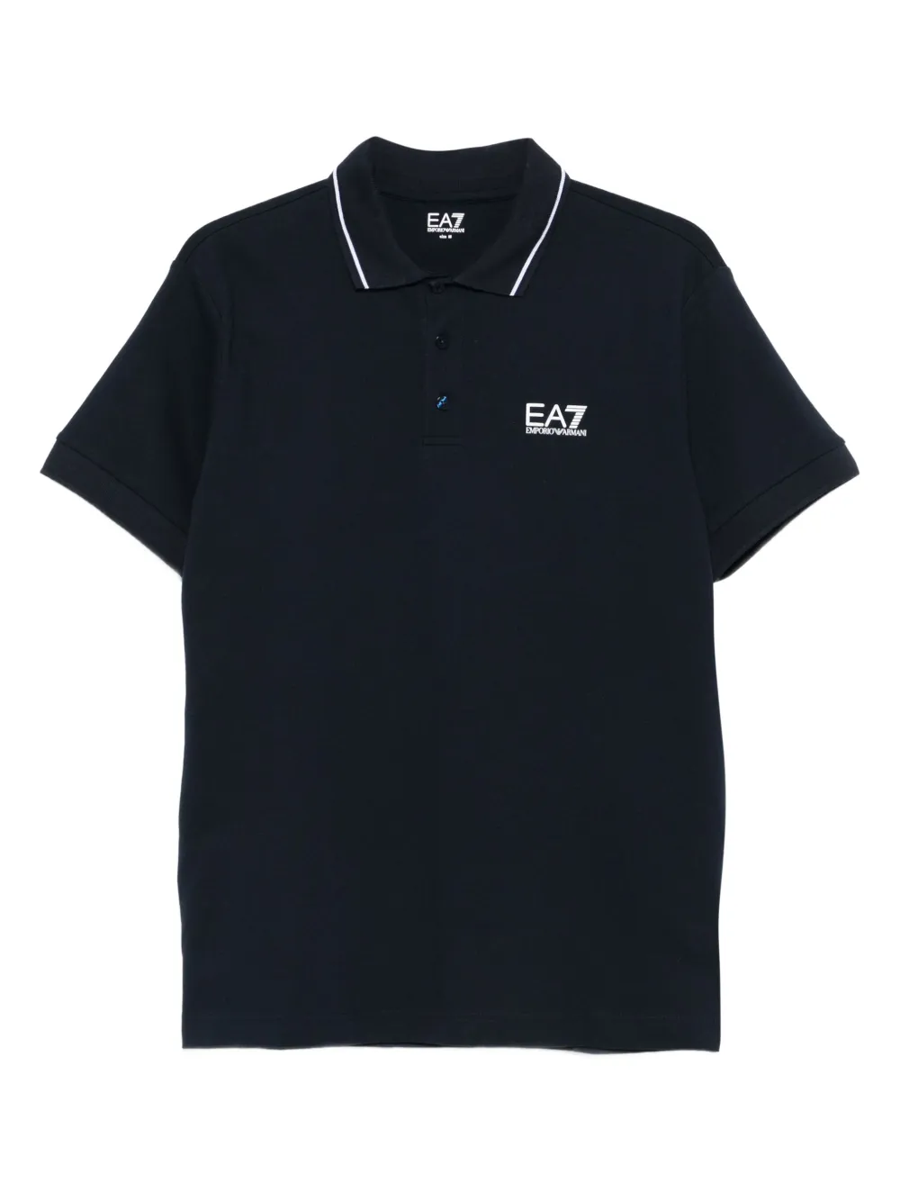 Ea7 Emporio Armani logo-print polo shirt Blauw