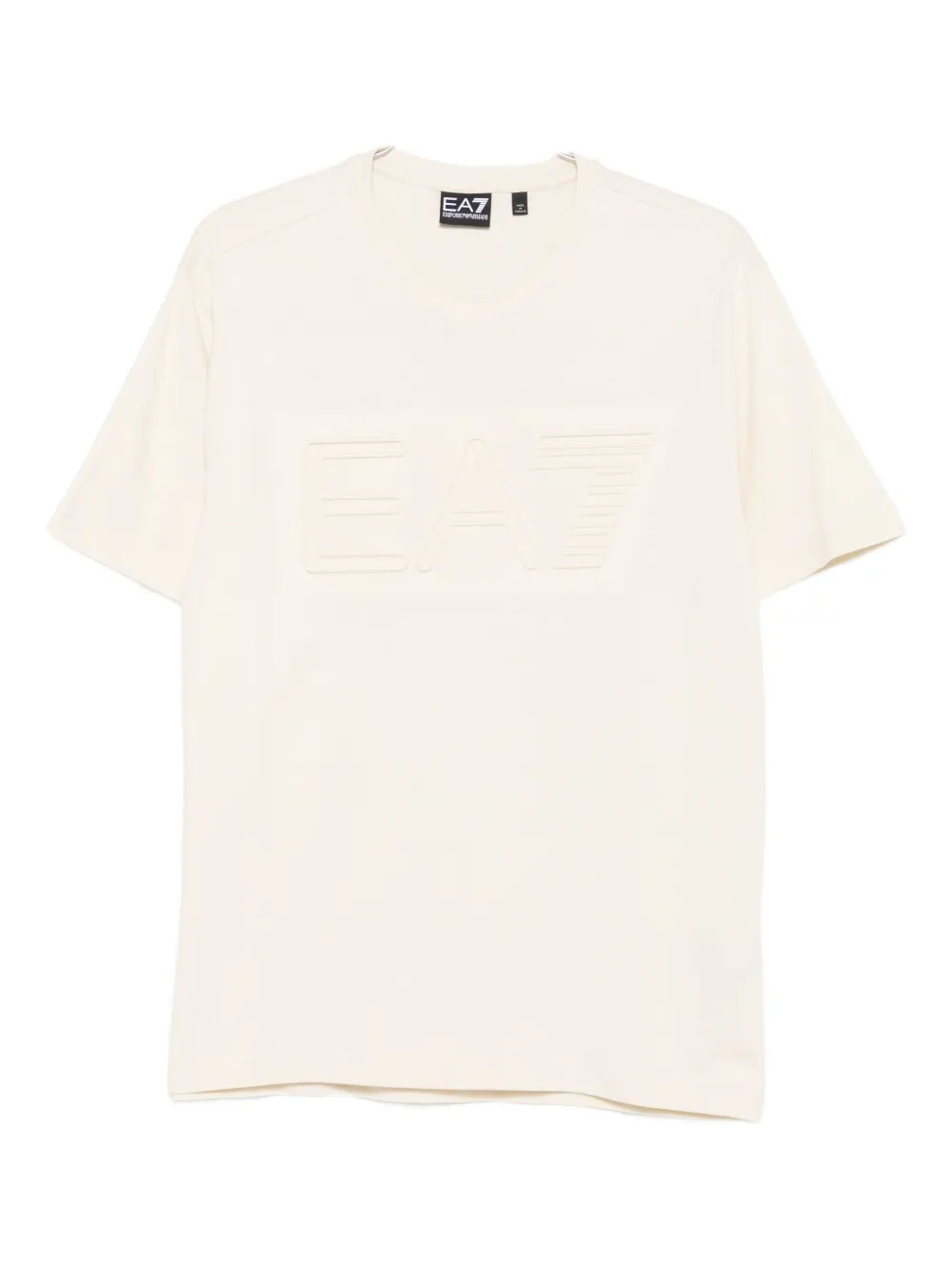 Ea7 Emporio Armani embossed-logo T-shirt Beige