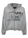 NO/FAITH STUDIOS split-print zip-up hoodie - Grey