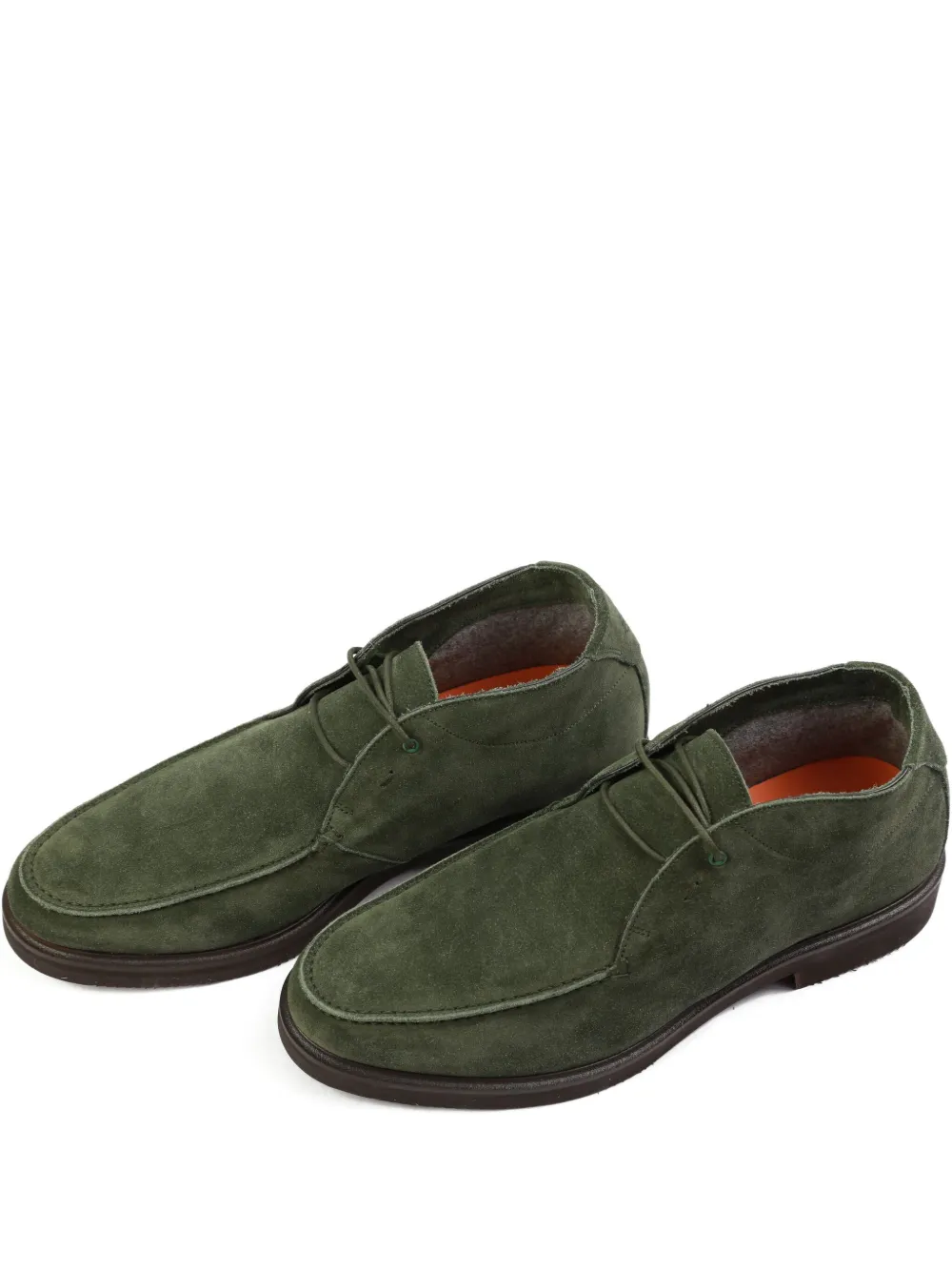 Andrea Ventura suede lace-up derby shoes | Green | Image 1