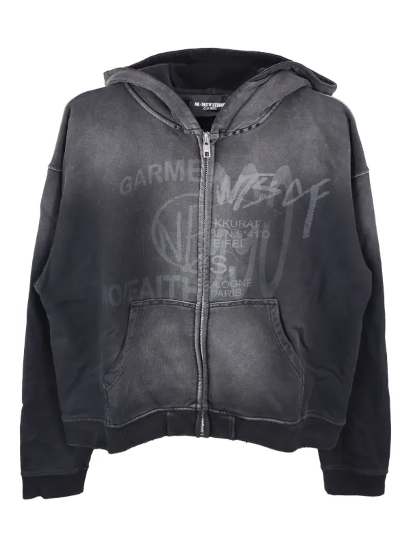 トップス no faith studios hoodie SPLIT ZIP JACKET USED BLACK – NO/FAITH STUDIOS