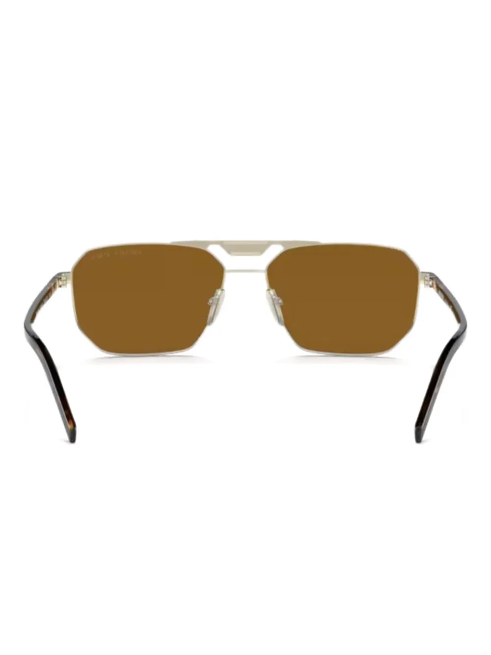 Prada Eyewear Zonnebril met geometrisch montuur Bruin