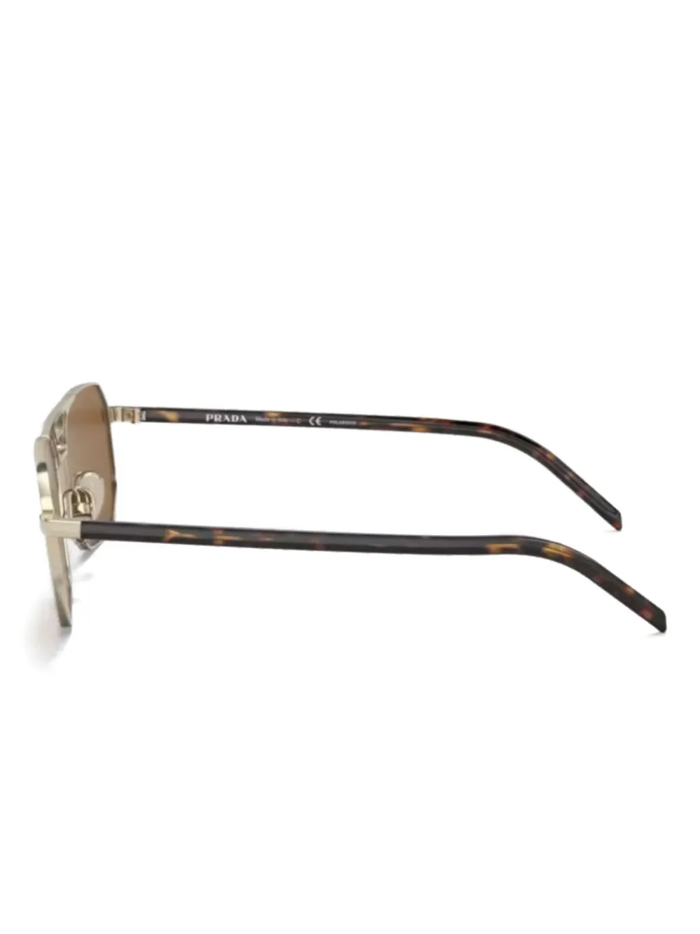 Prada Eyewear Zonnebril met geometrisch montuur Bruin