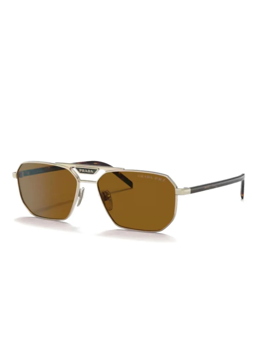 Prada Eyewear Zonnebril met geometrisch montuur Bruin