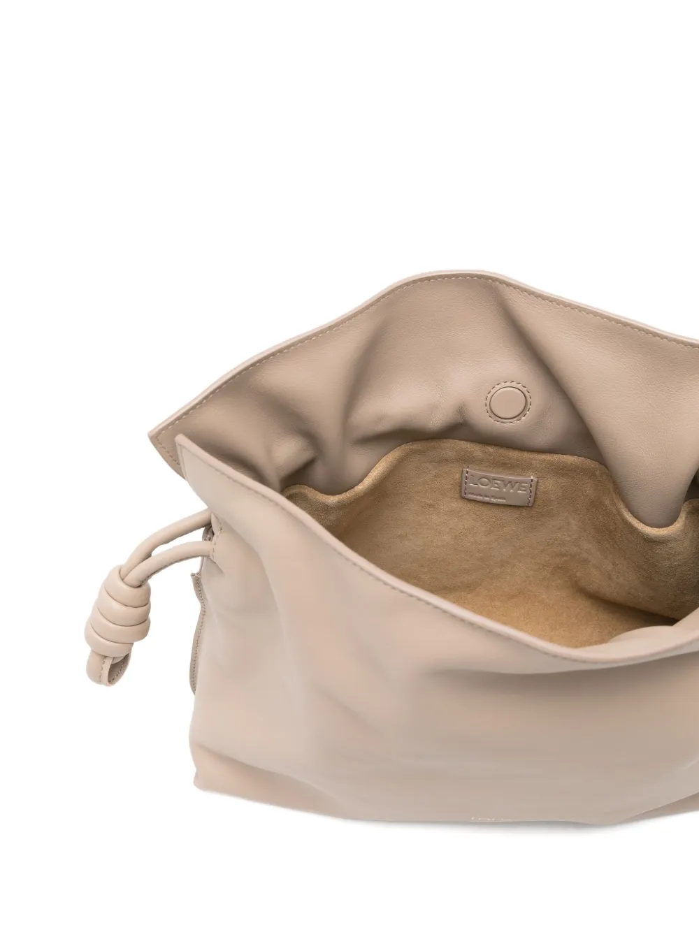 Loewe Women Flamenco Medium Leather Clutch In Neutral