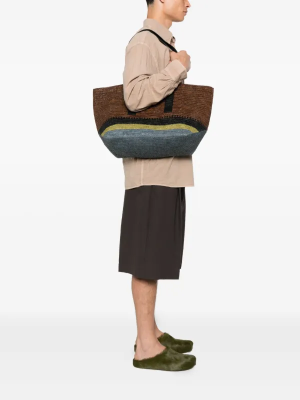 LOEWE Fold Shopper raffia-weave Logo Tote Bag | Brown | FARFETCH