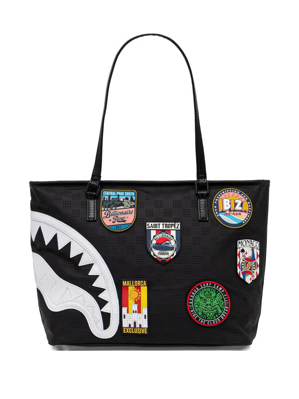 shark-tooth perforated tote bag