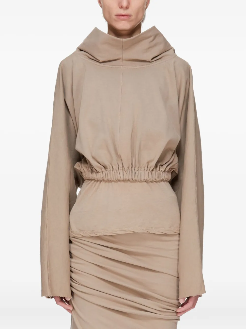 Rick Owens DRKSHDW cropped hoodie | Neutrals | Image 1