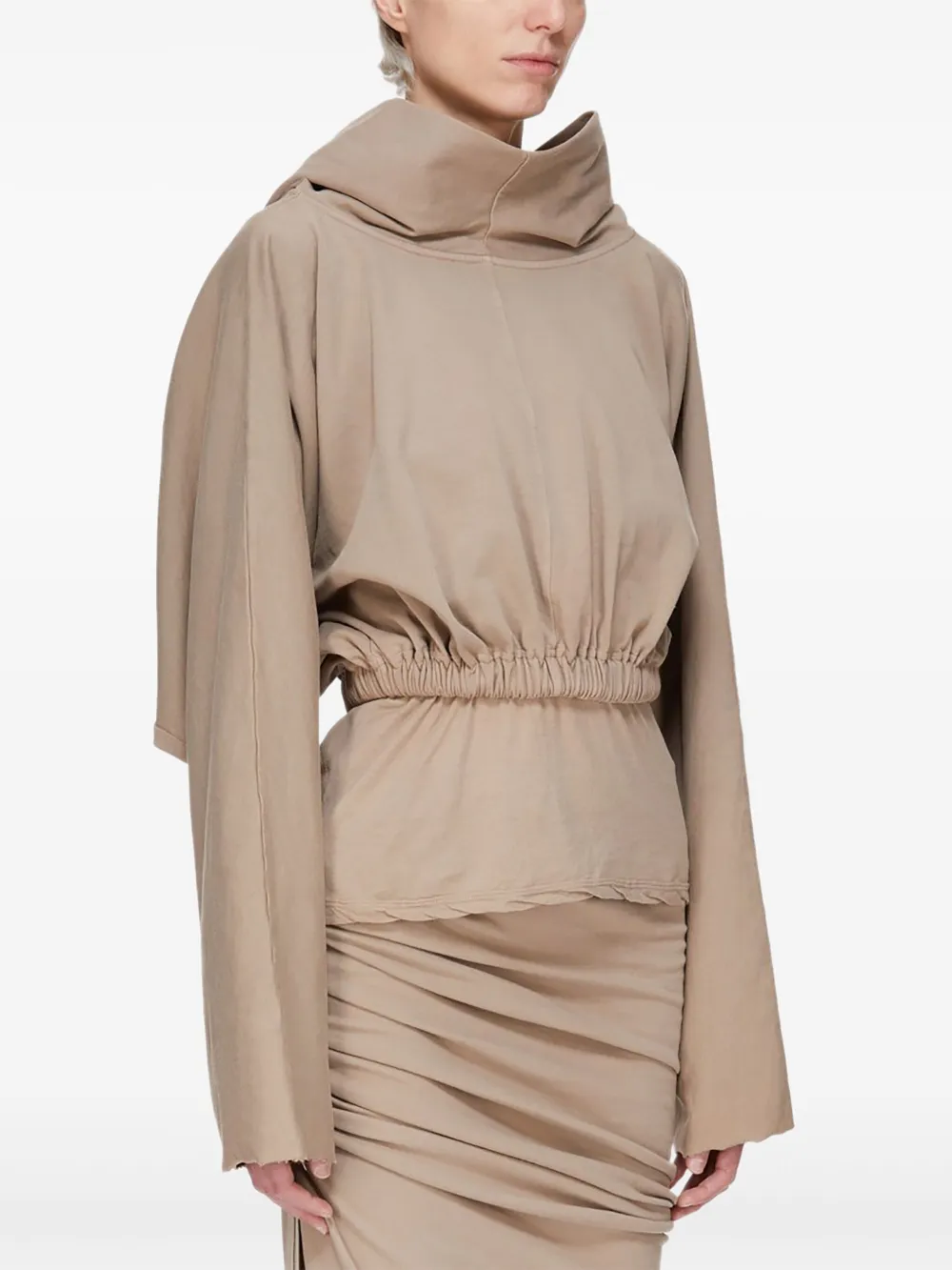 Rick Owens Drkshdw Long Sleeve Sweatshirt In Brown