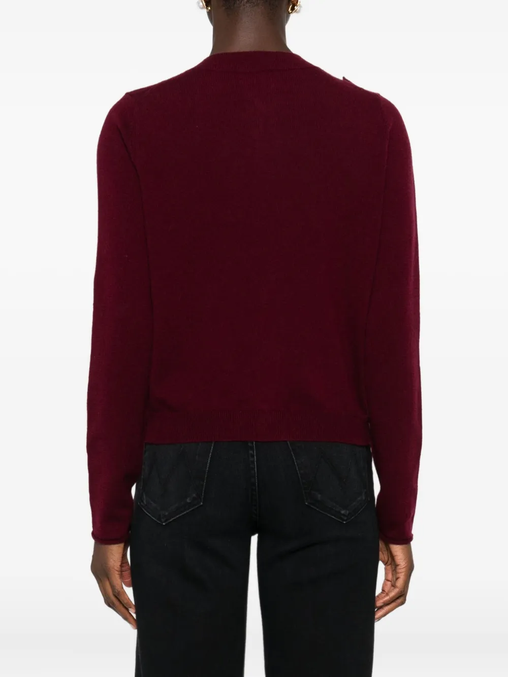 Allude Vest verfraaid met bloemen en knopen Rood