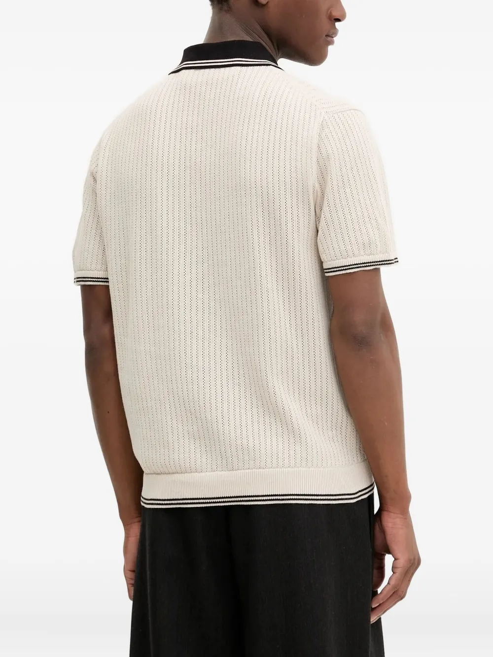 PS Paul Smith Ribgebreid poloshirt - Wit