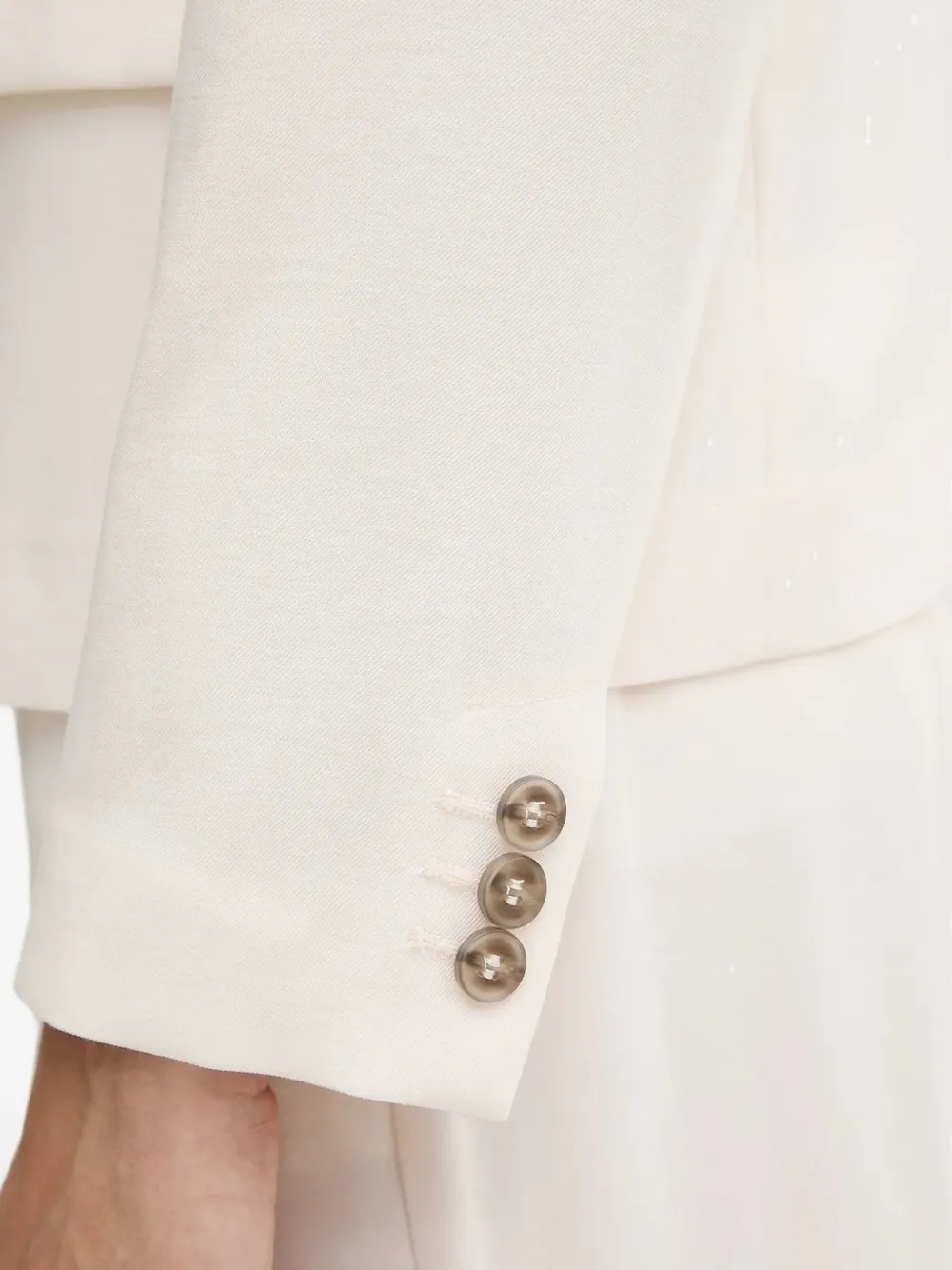 Sisley Paris Double-breasted Blazer In Neutral
