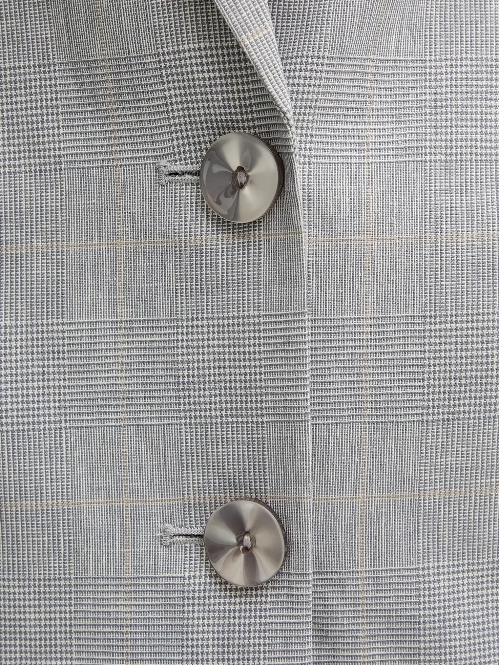 Sisley Paris Checked Button Blazer In Gray