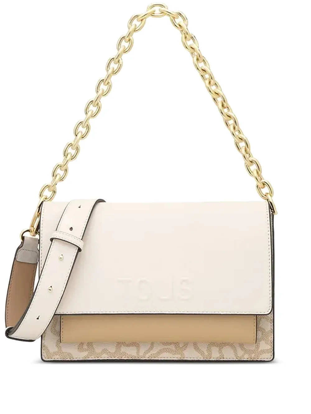 chain-strap two-tone cross body bag