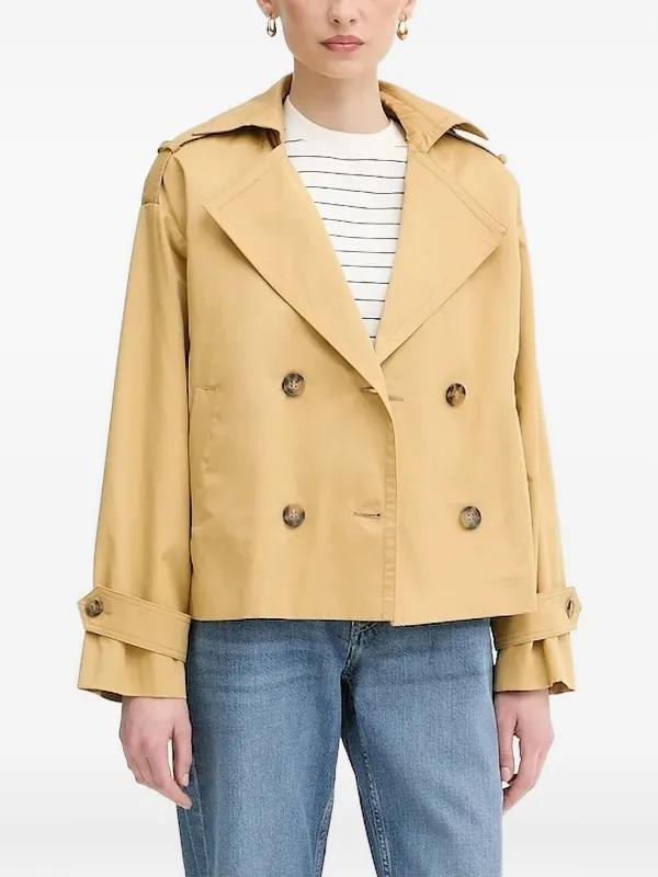 Sisley double-breasted Short Trench Coat Yellow FARFETCH ZA