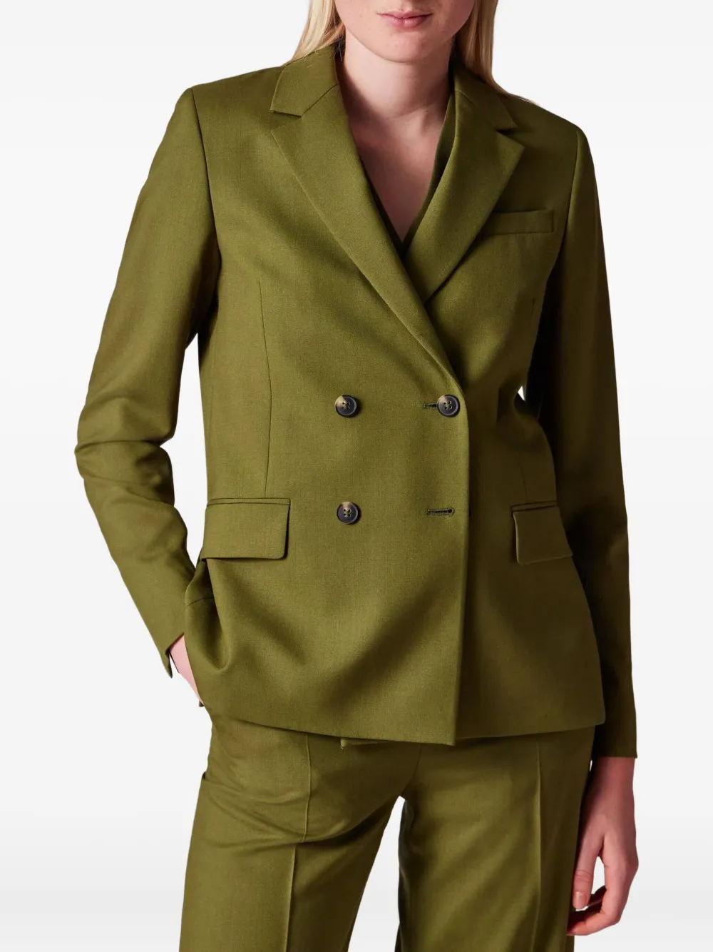  Ps Paul Smith Double-breasted Button Blazer - Green 