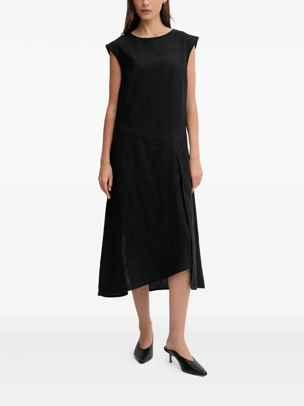 Sisley side-slit asymmetrical dress | Black | Image 1
