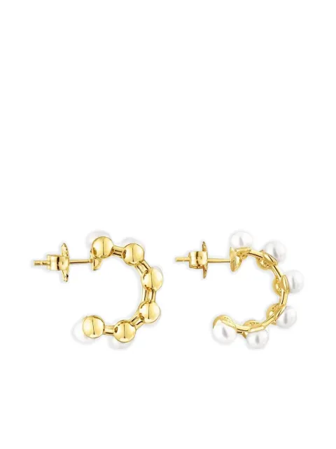 TOUS beaded pearl hoop earrings