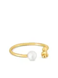 TOUS 18K yellow gold Bold Bear pearl ring