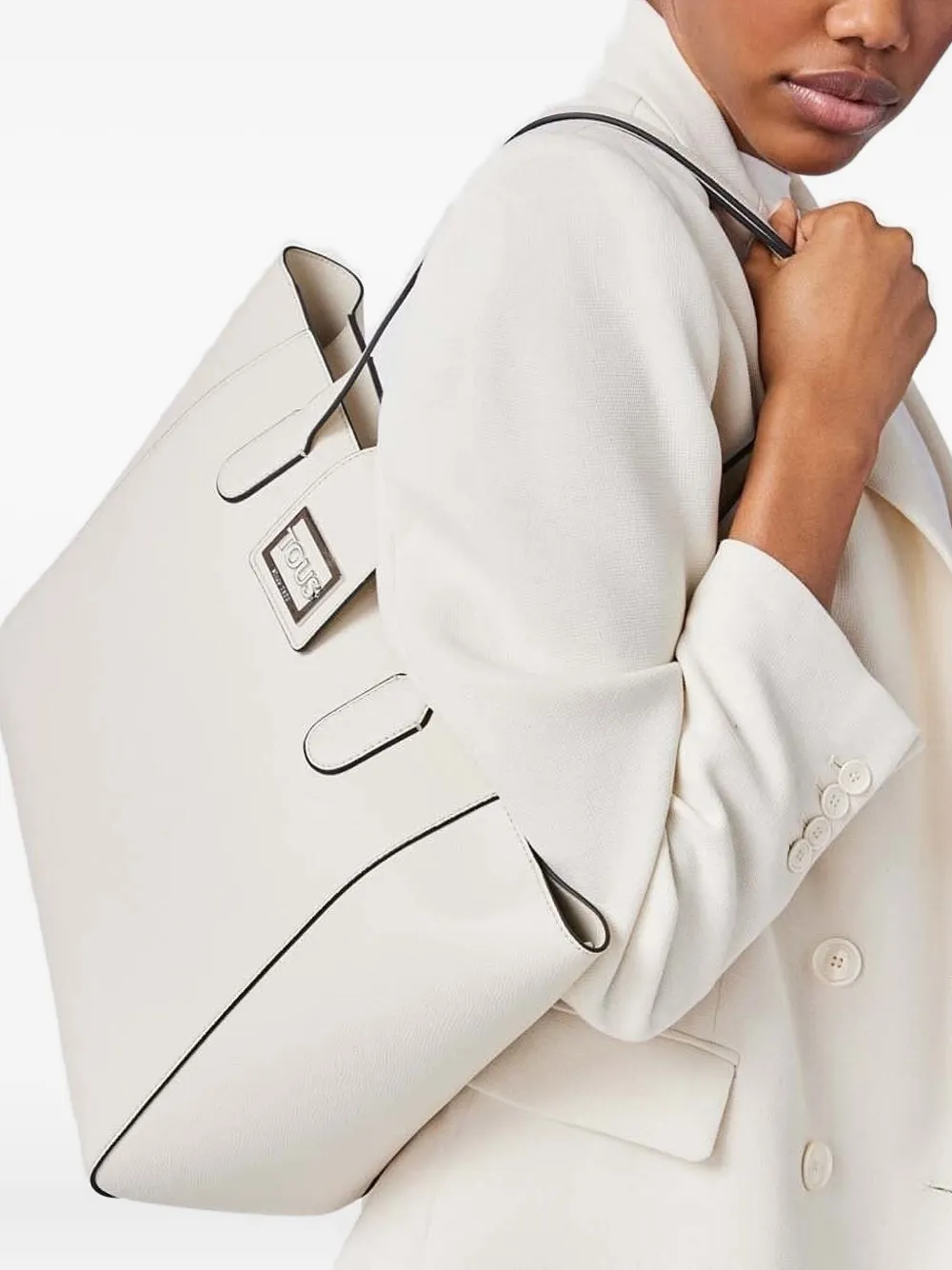 Tous Funny Logo-plaque Tote Bag In Neutral