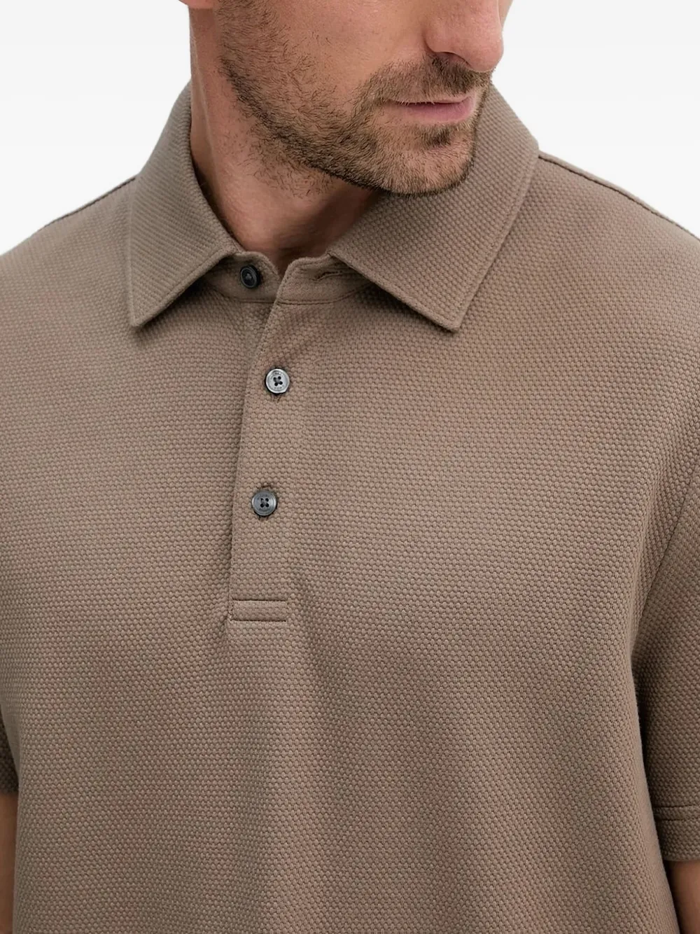Michael Kors textured-weave polo shirt Bruin
