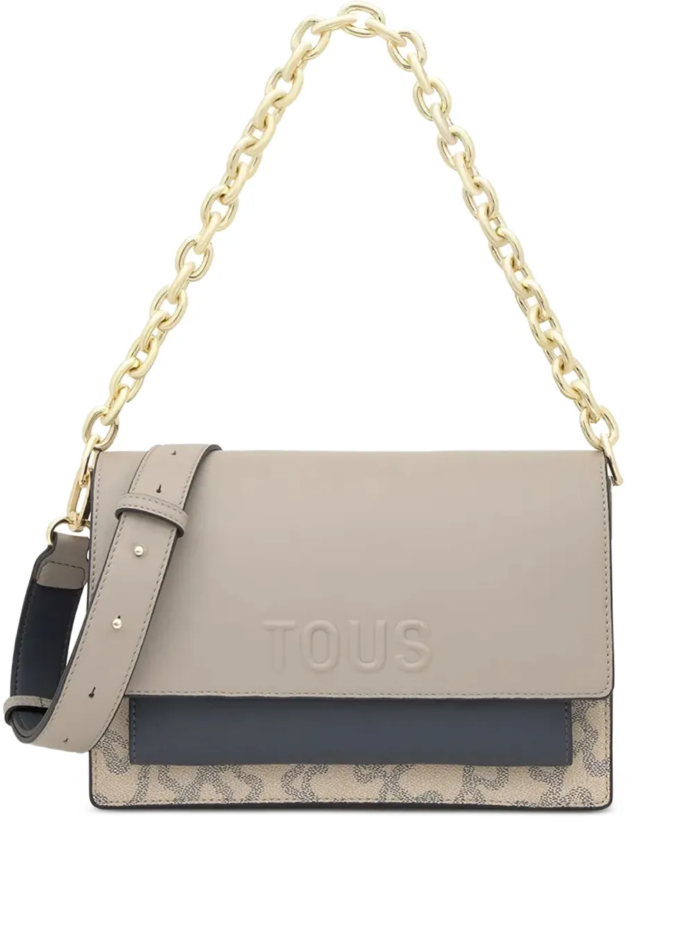 chain-strap embossed-logo shoulder bag