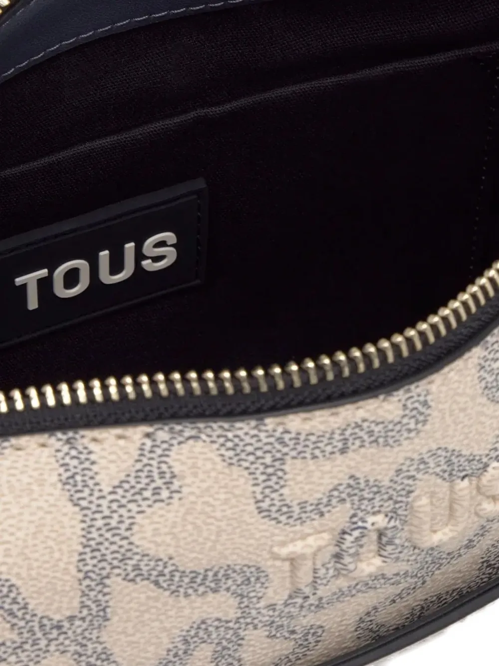 Tous Medium Kaos Bear-print Crossbody Bag In Gray