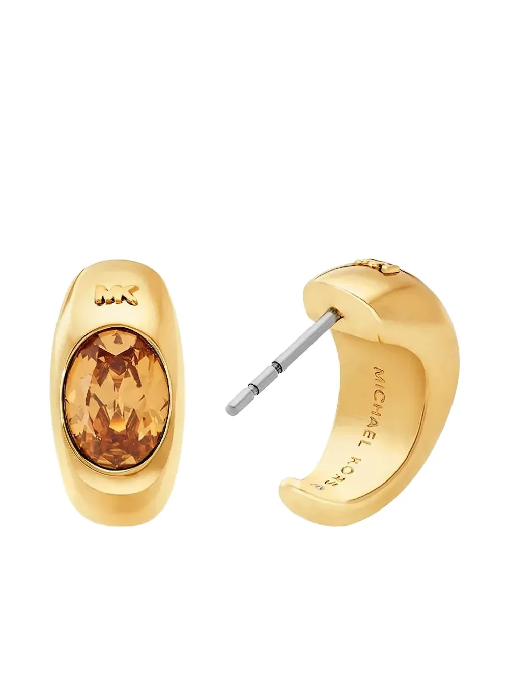 Michael Kors crystal-embellished huggie earrings - Oro