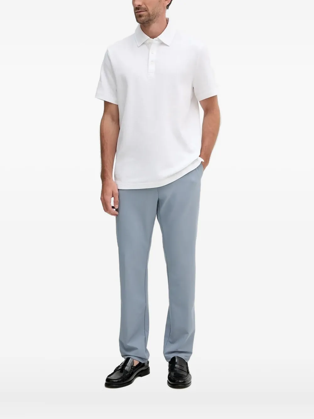 Michael Kors textured short-sleeve polo shirt Wit
