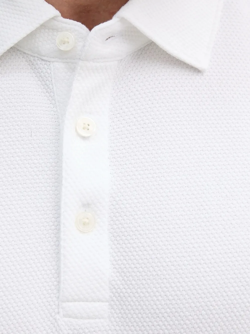 Michael Kors textured short-sleeve polo shirt Wit