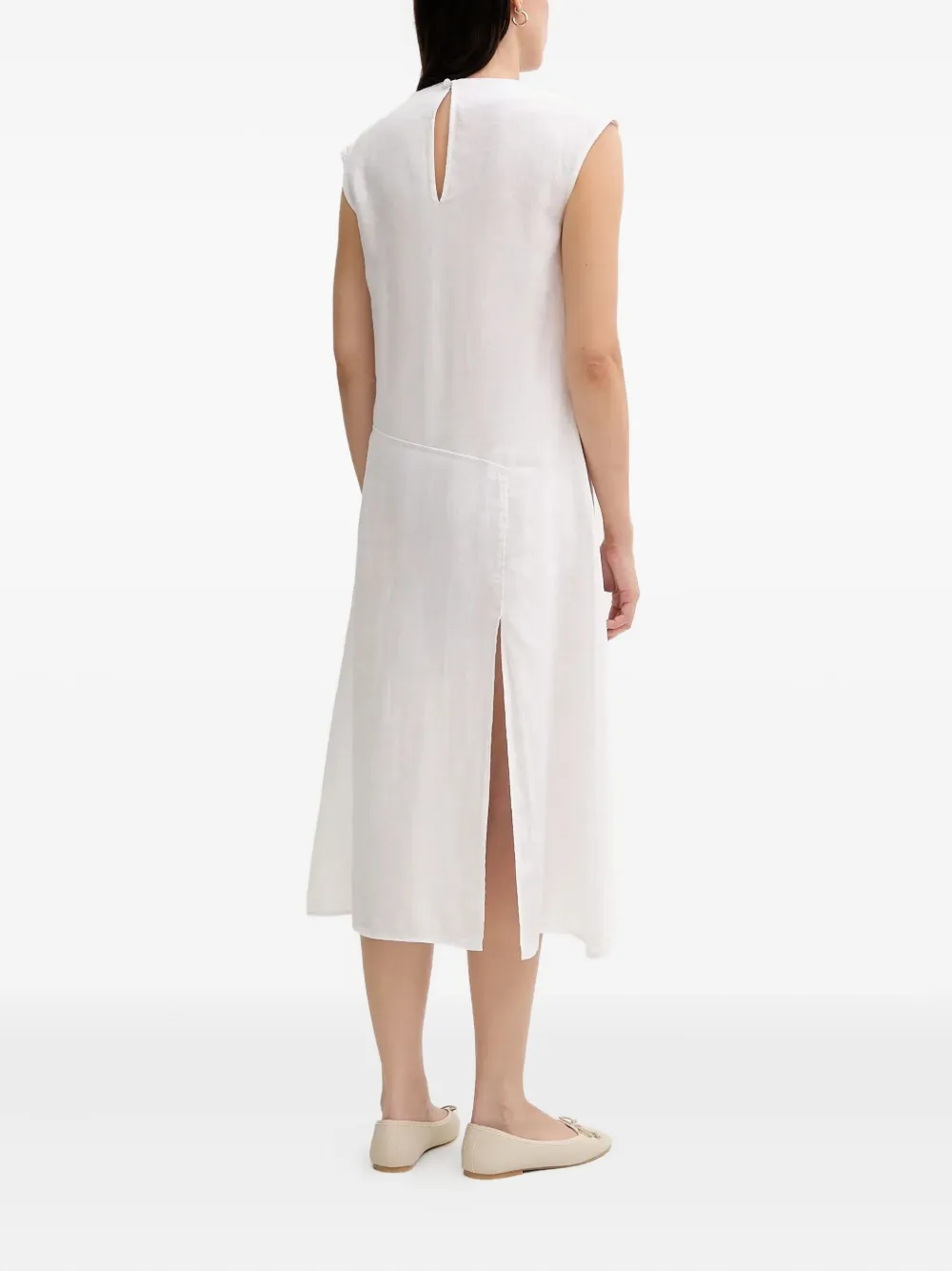 Sisley sleeveless asymmetrical dress - Wit