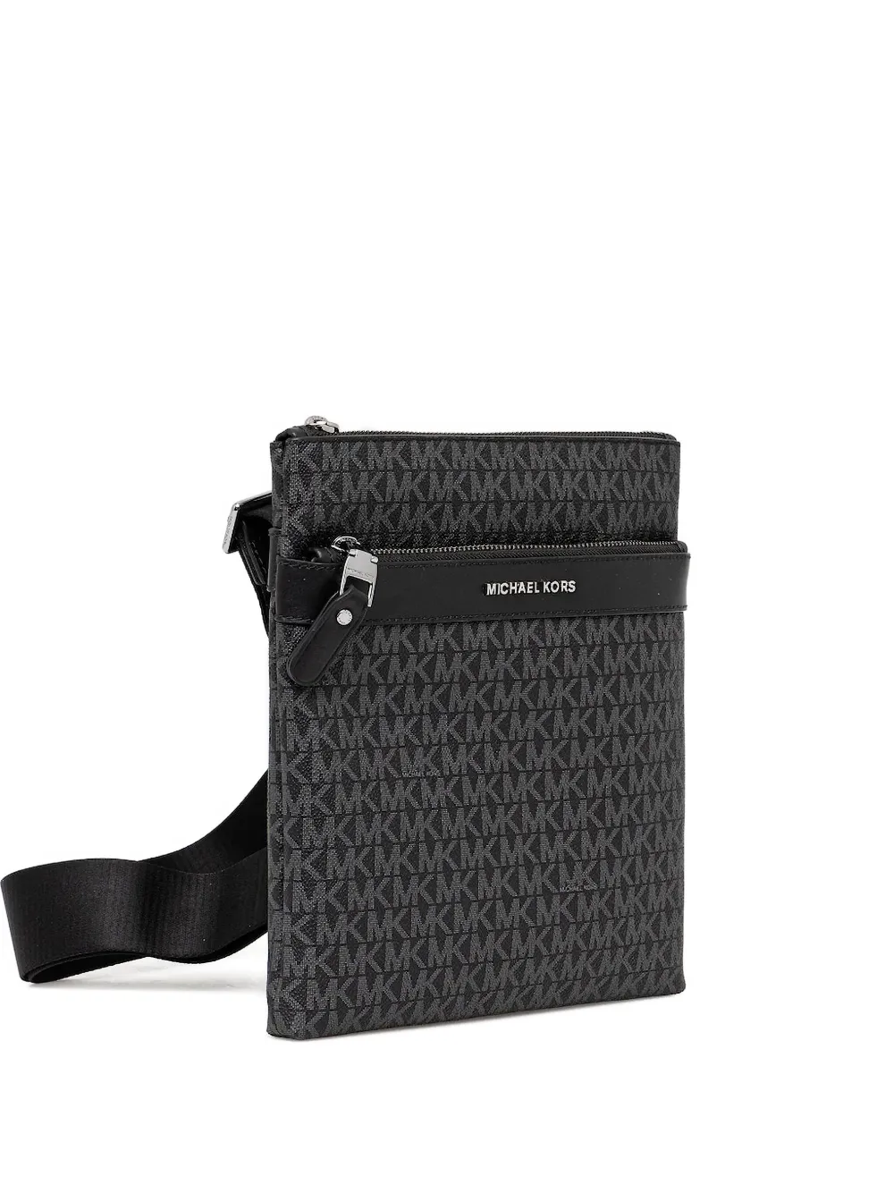 Michael Kors Hudson monogram messenger bag Zwart