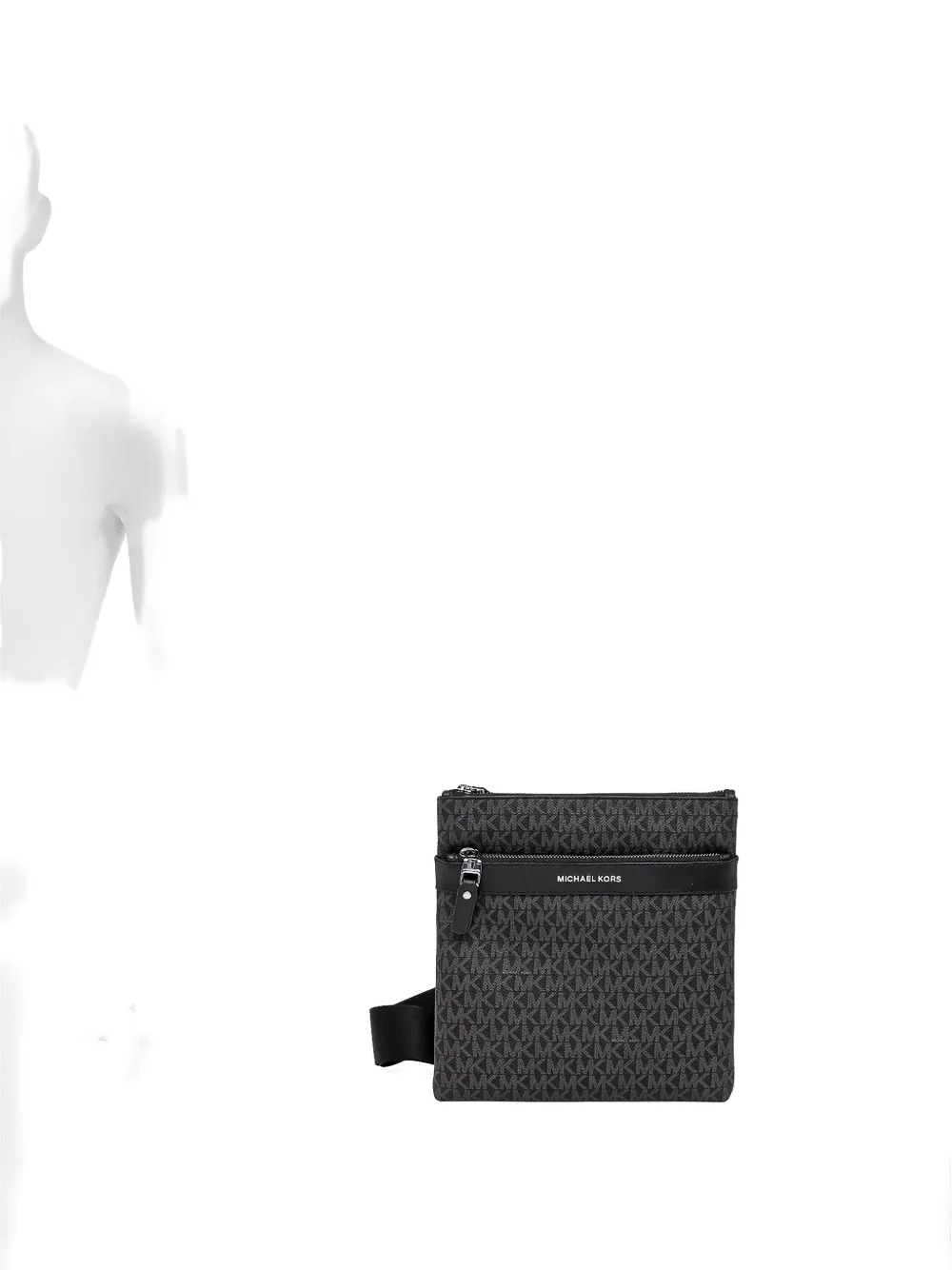 Michael Kors Hudson monogram messenger bag - Zwart