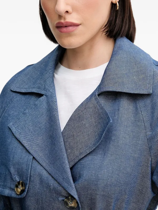 Marca Sisley Ropa Sisley Mujer Sisley Gabardina Con Cinturón Azul