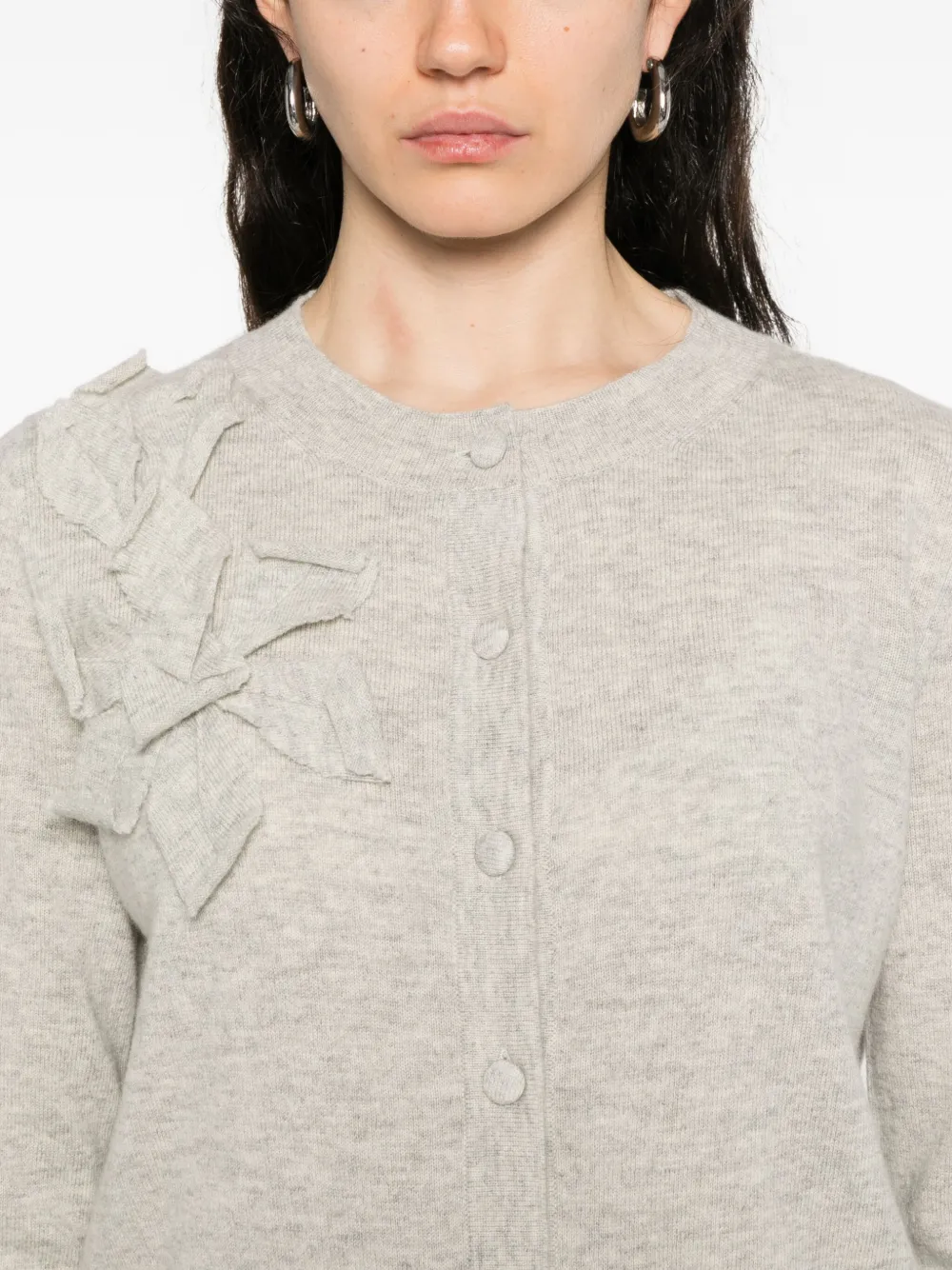 Allude Vest verfraaid met bloemen Grijs