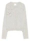Allude flower-embellished cardigan - Grey